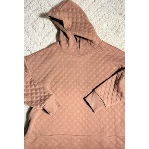 The Sweatshirt Project Women's L Quilted Design Mauve Cropped Hoodie
